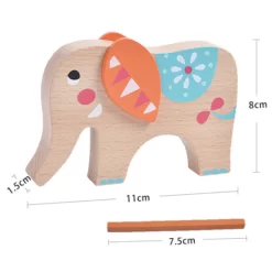 Eléphant en bois, jouet en bois enfant